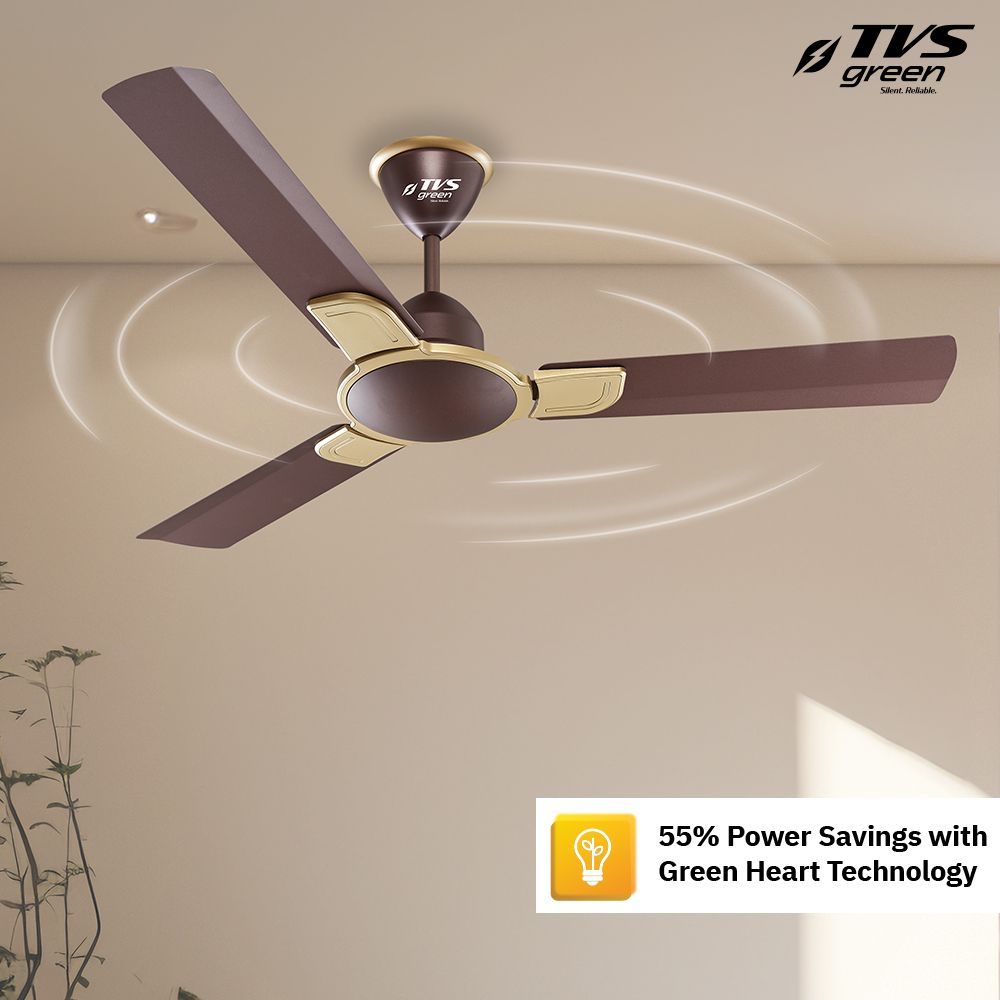 TVS GREEN Sapphire 1200 mm 3 Blades 35 W Brown Gold Ceiling Fans_2