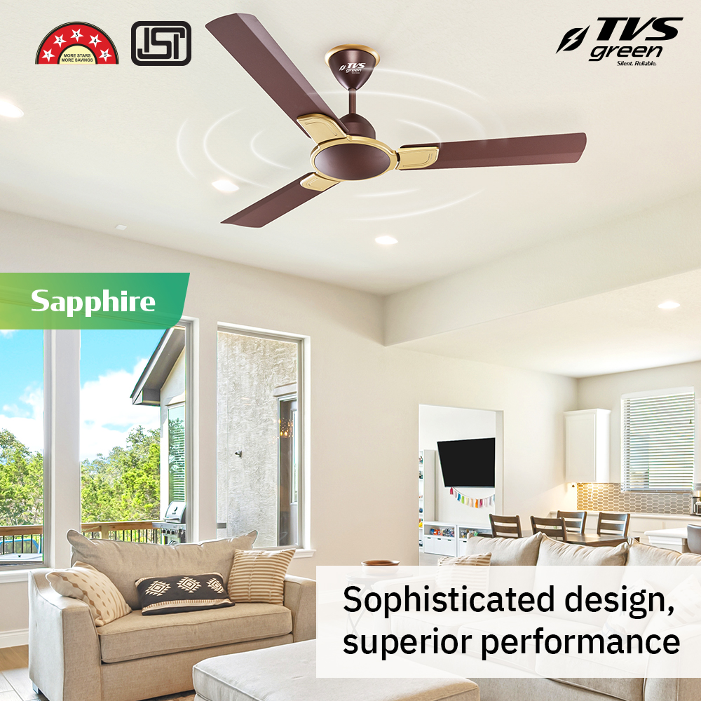 TVS GREEN Sapphire 1200 mm 3 Blades 35 W Choco Pink Ceiling Fans_3