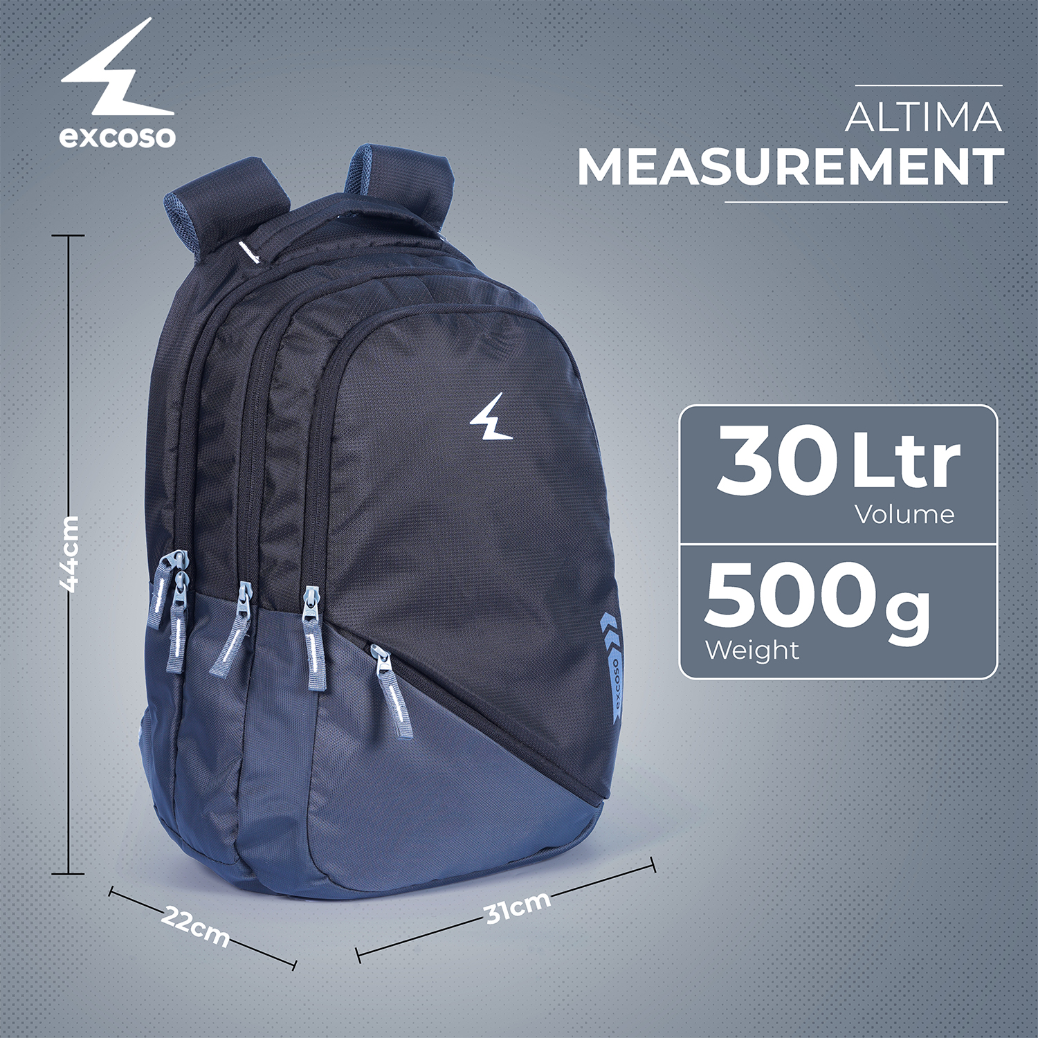 Excoso Office Bags Laptop bag Polyester Black and Grey_3