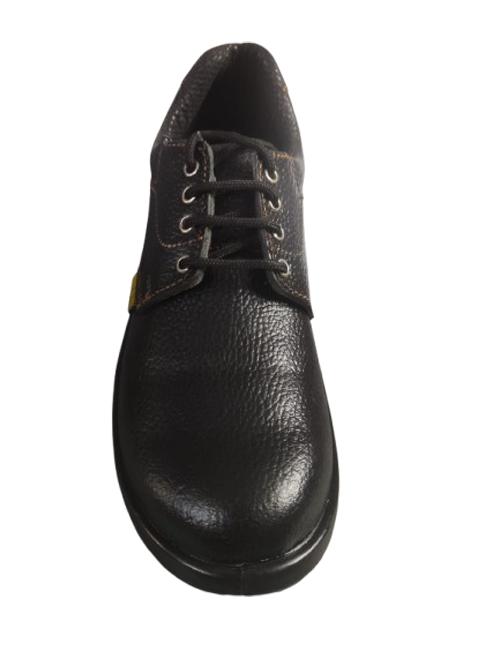 Genuine Leather Steel Toe Safety Shoes Black_4