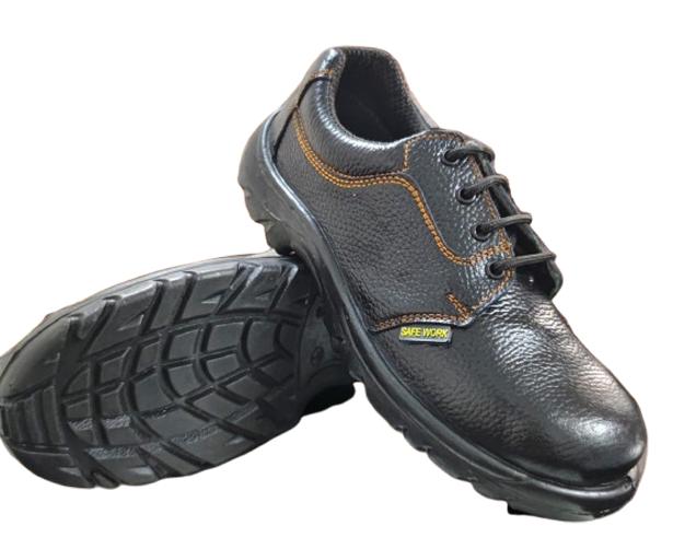 Genuine Leather Steel Toe Safety Shoes Black_1