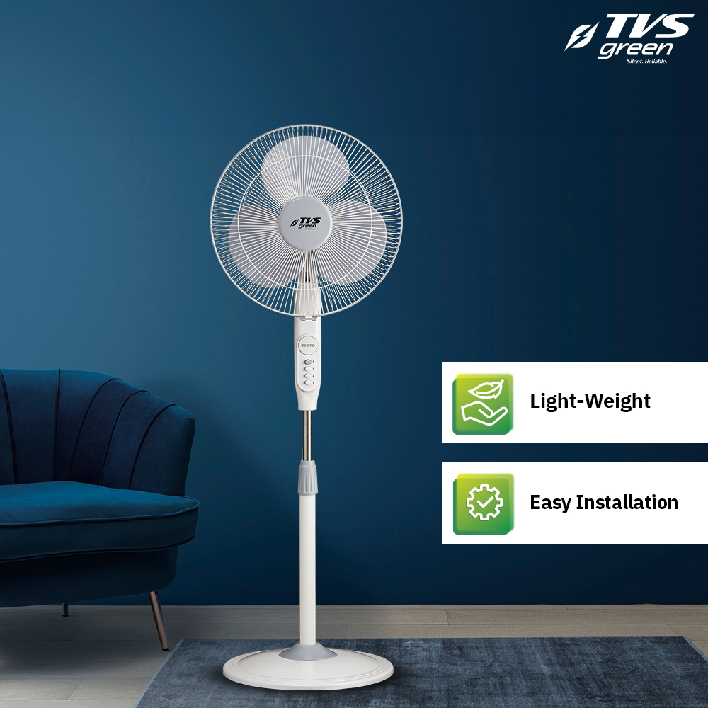 TVS GREEN ZESTO 400 mm Grey Pedestal Fan_1