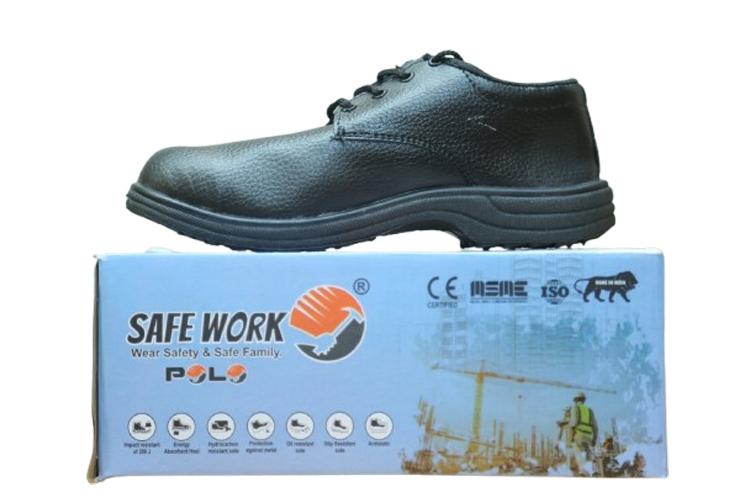 Synthetic Leather Fiber Glass Toe Safety Shoes Black_4