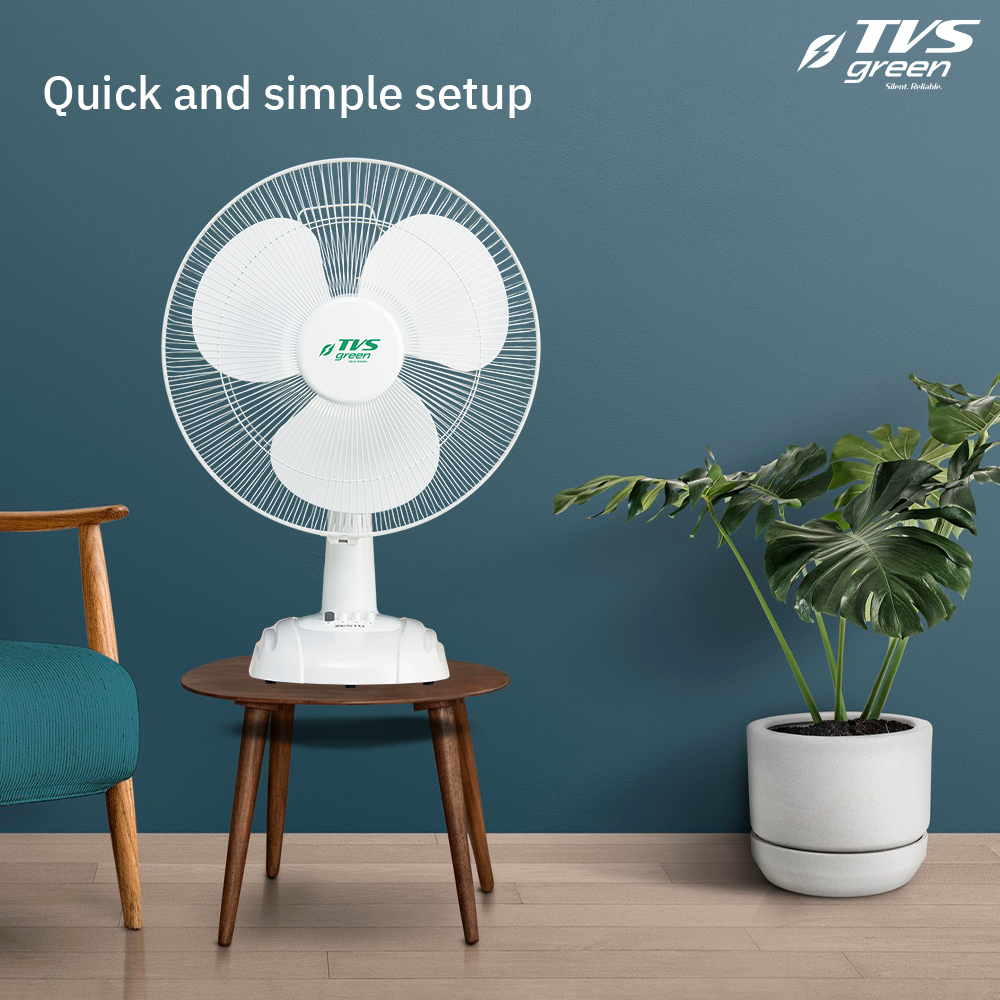 TVS GREEN ZESTO 400 mm 3 Blades White Table Fan_1