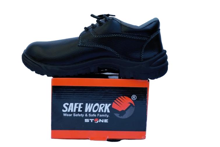 Synthetic Leather Steel Toe Safety Shoes Black_2