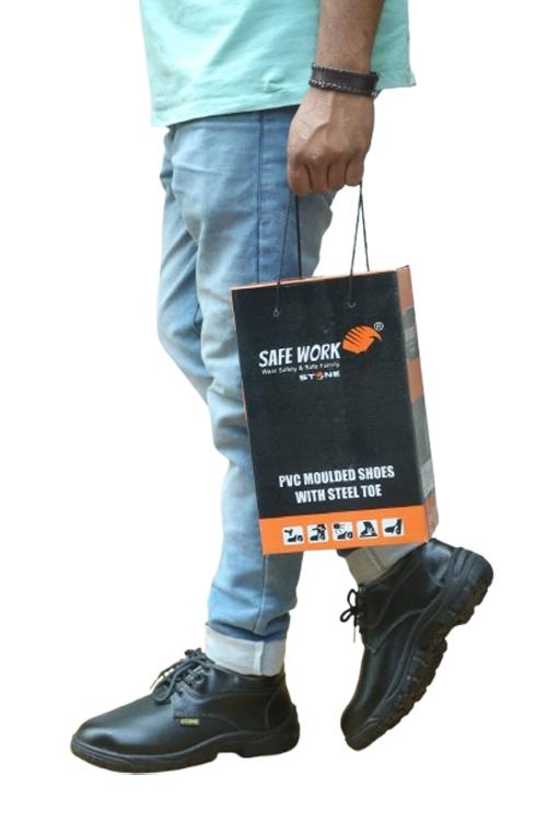 Synthetic Leather Steel Toe Safety Shoes Black_3