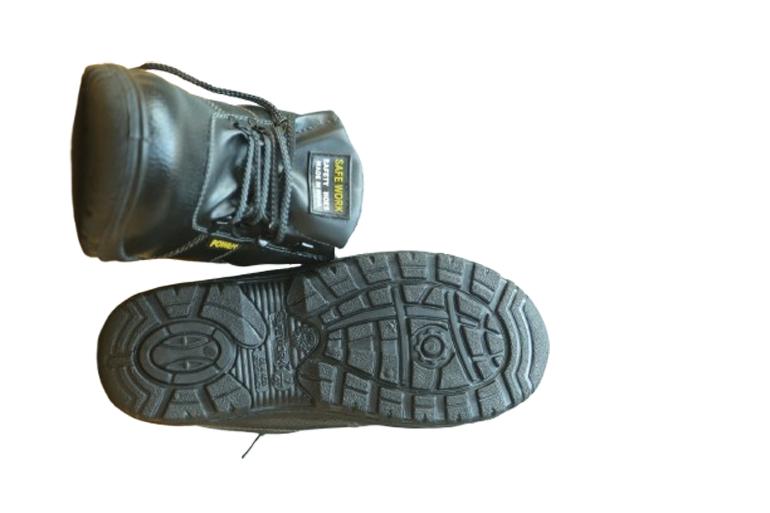 Synthetic Leather Steel Toe Safety Shoes Black_1