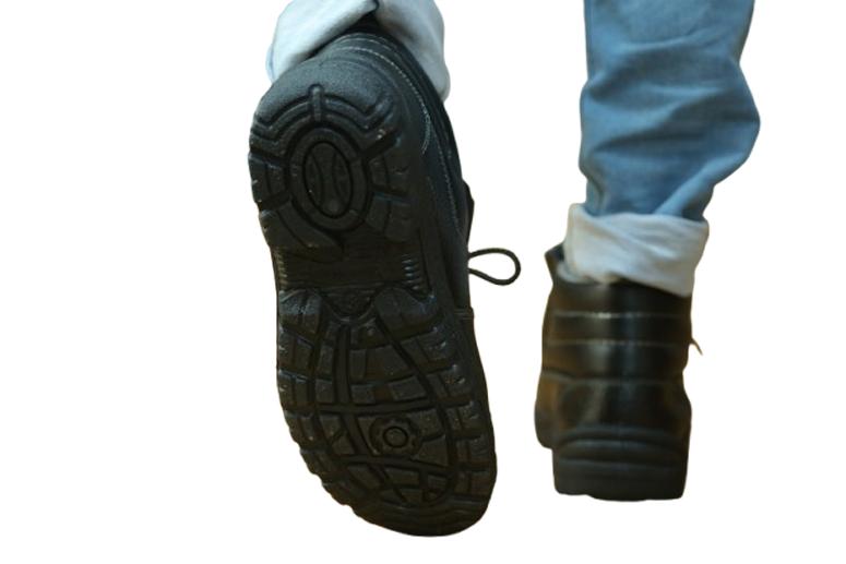 Synthetic Leather Steel Toe Safety Shoes Black_2