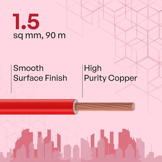 Etira 1.5 sqmm FR Electric Wire Red 90 m_1