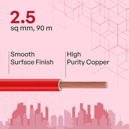 Etira 2.5 sqmm FR Electric Wire Red 90 m_1