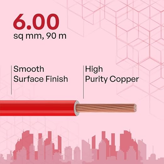 Etira 6 sqmm FR Electric Wire Red 90 m_1