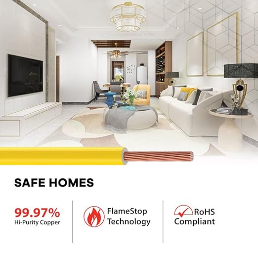 Etira 4 sqmm FR Electric Wire Yellow 90 m_2