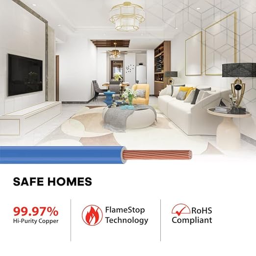 Etira 0.75 sqmm FR Electric Wire Blue 90 m_1