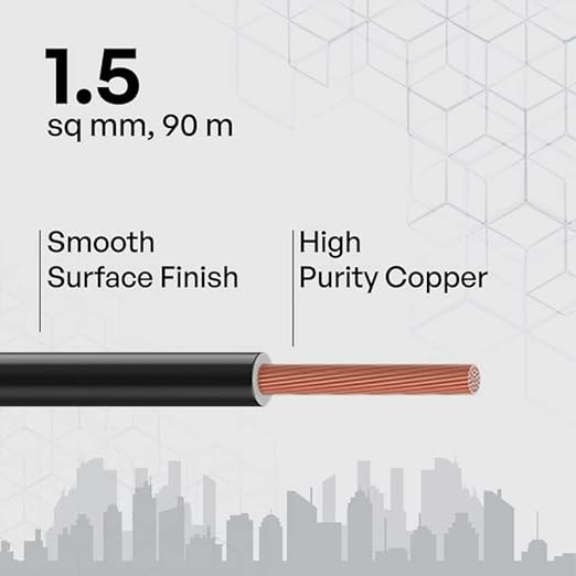 Etira 1.5 sqmm FR Electric Wire Black 90 m_1