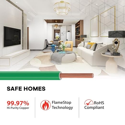 Etira 0.75 sqmm FR Electric Wire Green 90 m_2