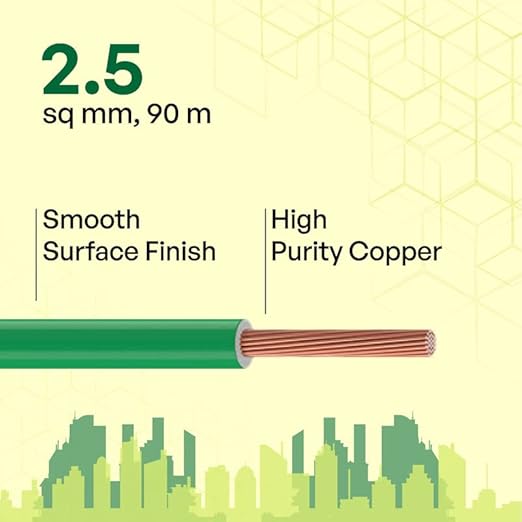Etira 2.5 sqmm FR Electric Wire Green 90 m_1