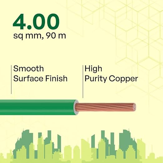 Etira 4 sqmm FR Electric Wire Green 90 m_1