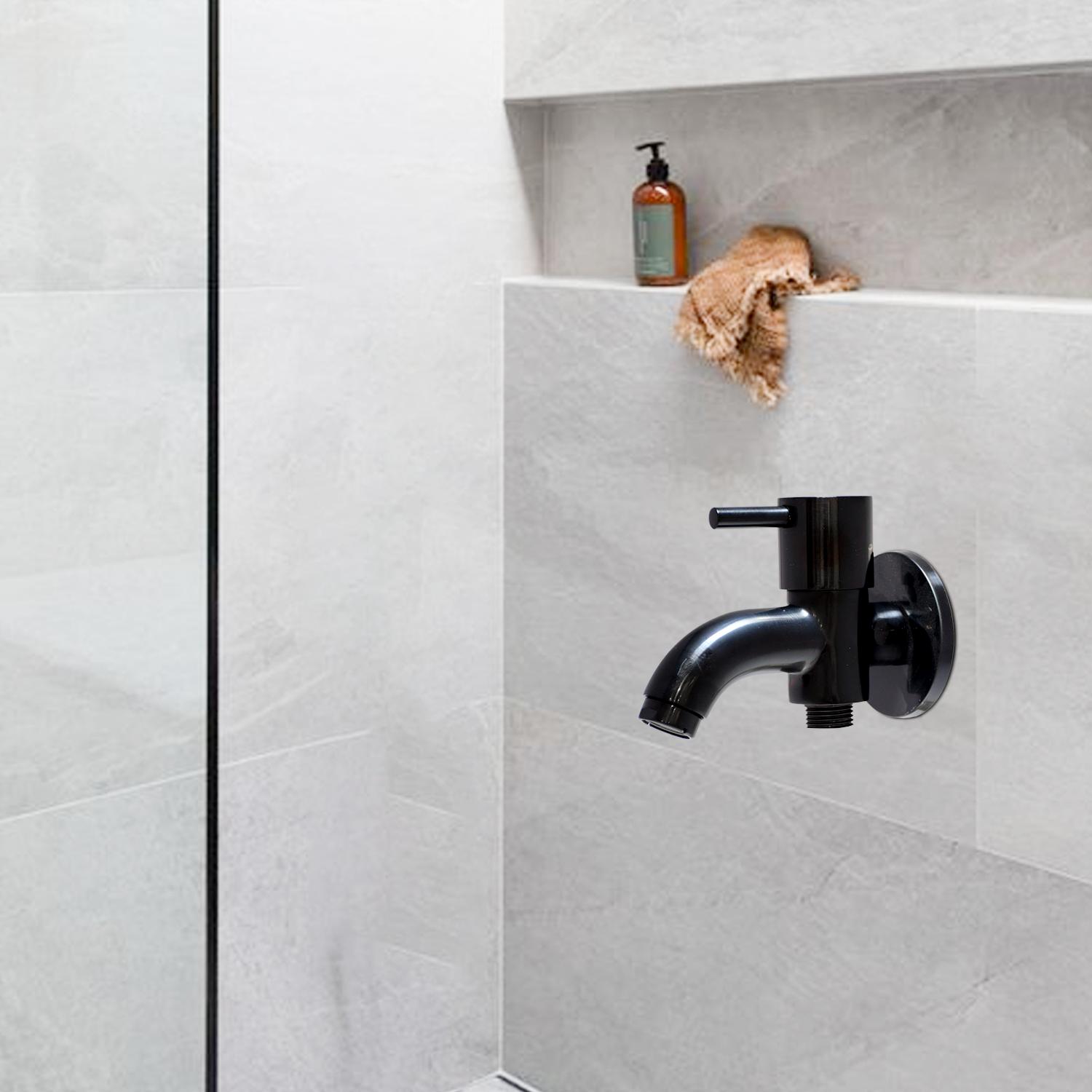 D&B Bathware 15 mm Brass Taps Chrome Finish 2 Way Tap (Beast Black)_3