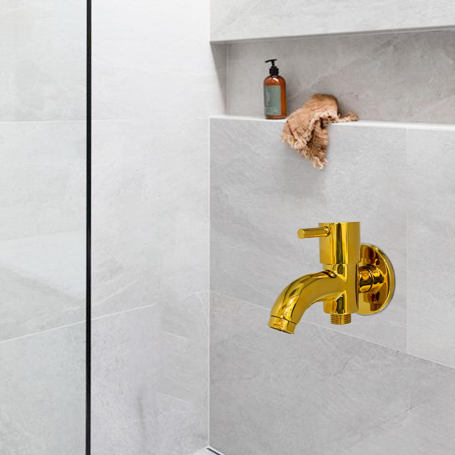 D&B Bathware 15 mm Brass Taps Chrome Finish 2-way tap (Empire Gold)_4