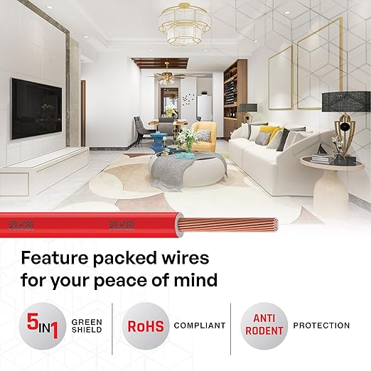 Polycab 0.75 sqmm Green Eco Friendly HR FR LSH LF Electric Wire Red 90 m_2