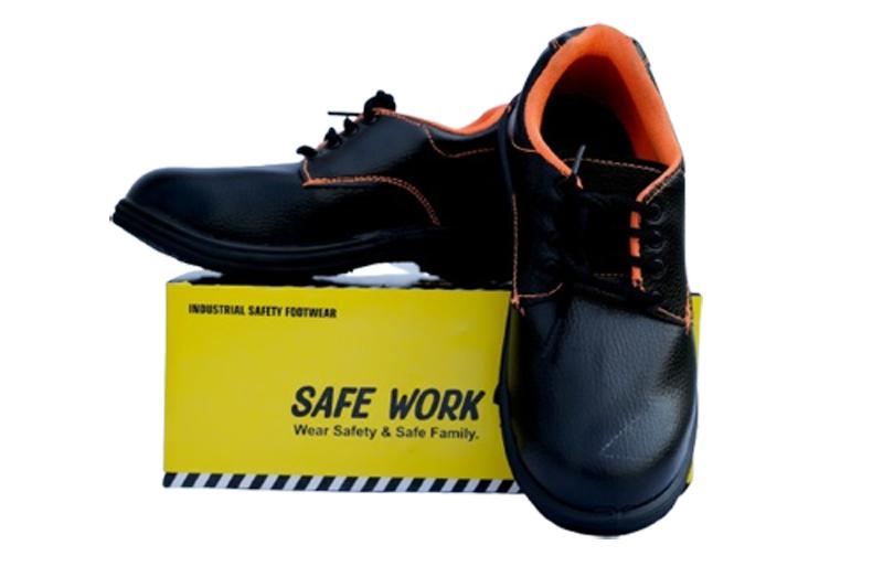 Suede Leather Steel Toe Safety Shoes Black_1