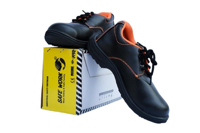 Suede Leather Steel Toe Safety Shoes Black_3