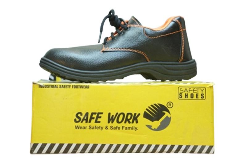 Suede Leather Steel Toe Safety Shoes Black_4