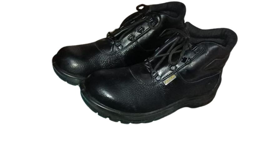 Genuine Leather Steel Toe Safety Shoes Black_1