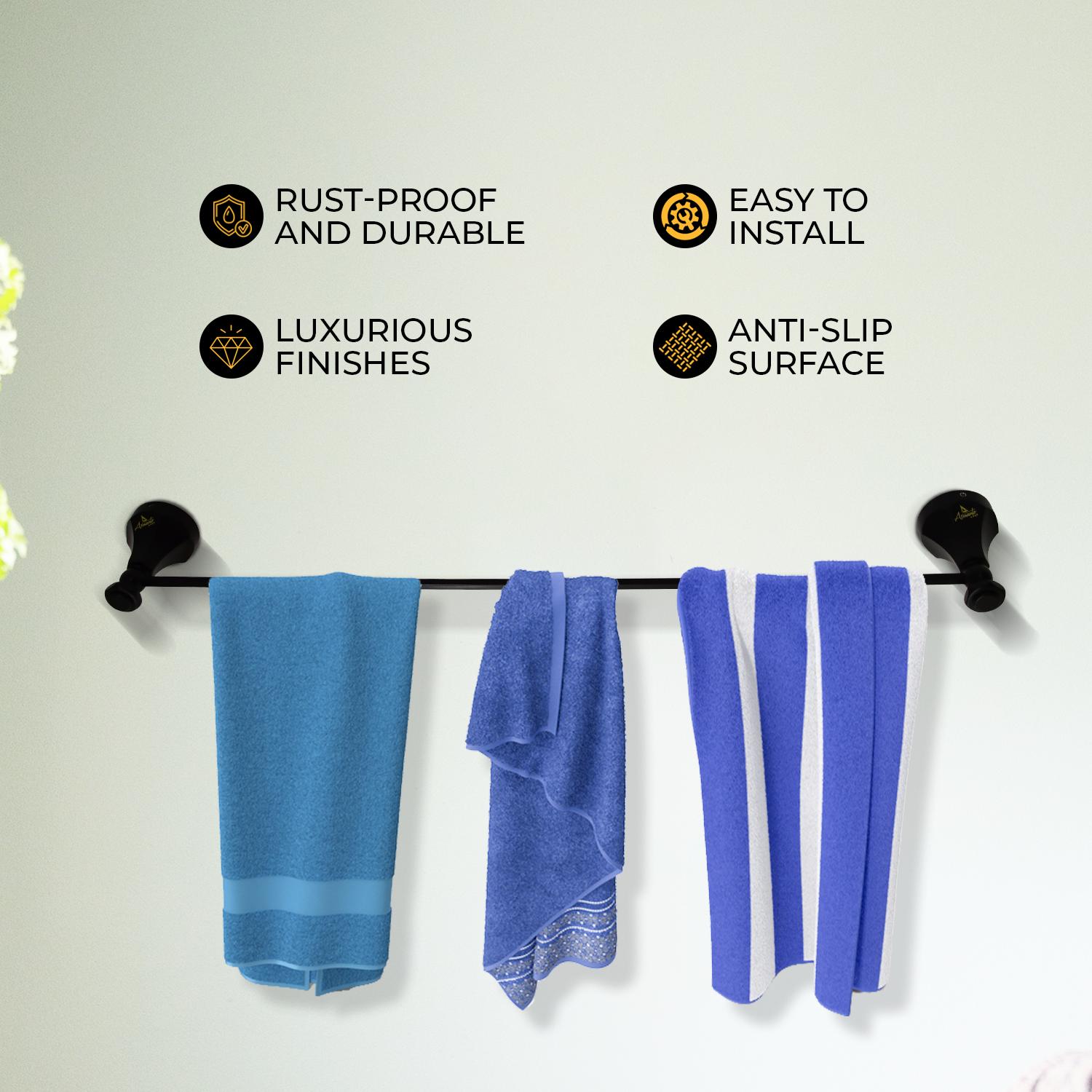 D&B Bathware Single Bar Towel Rail 300 x 30 mm Dia Stainless Steel_2