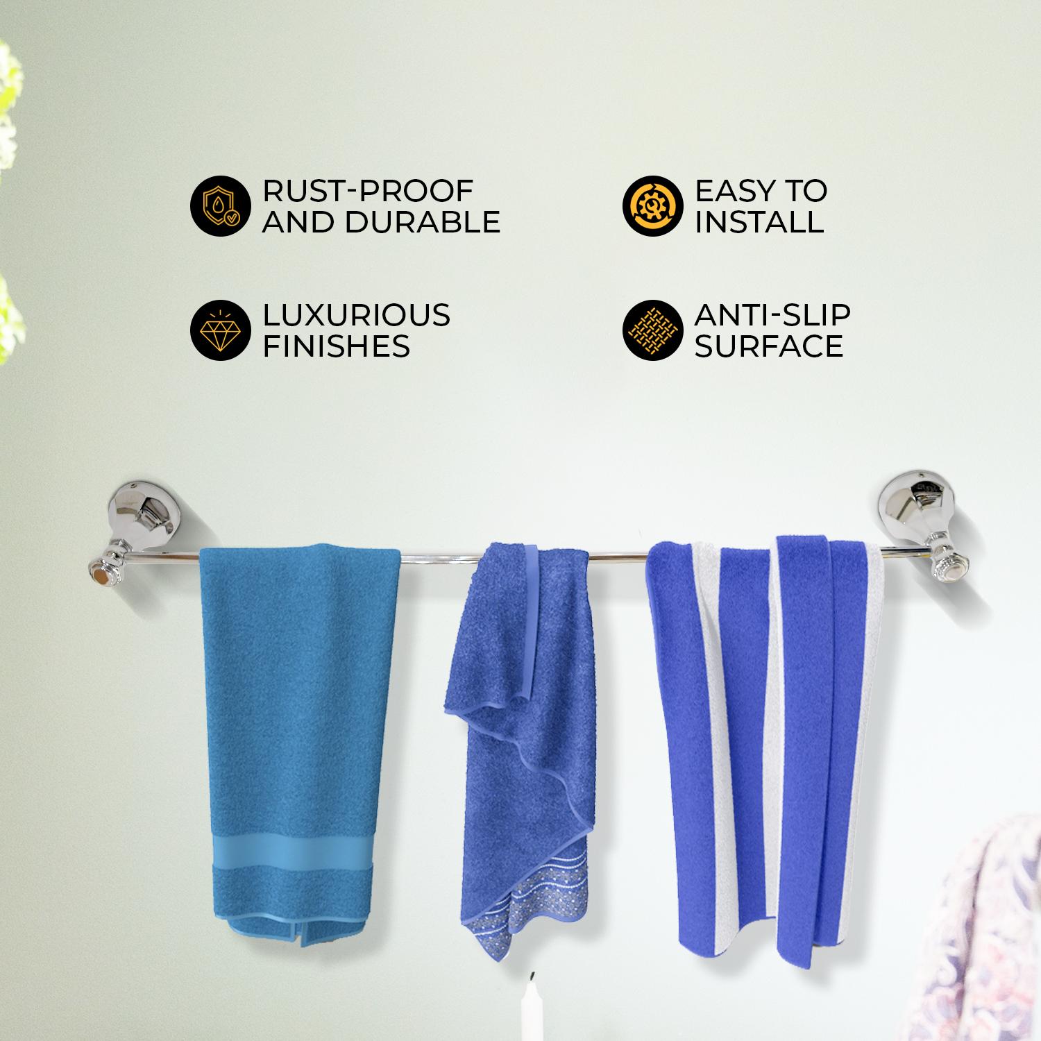 D&B Bathware Single Bar Towel Rail 300 x 30 mm Dia Stainless Steel_2