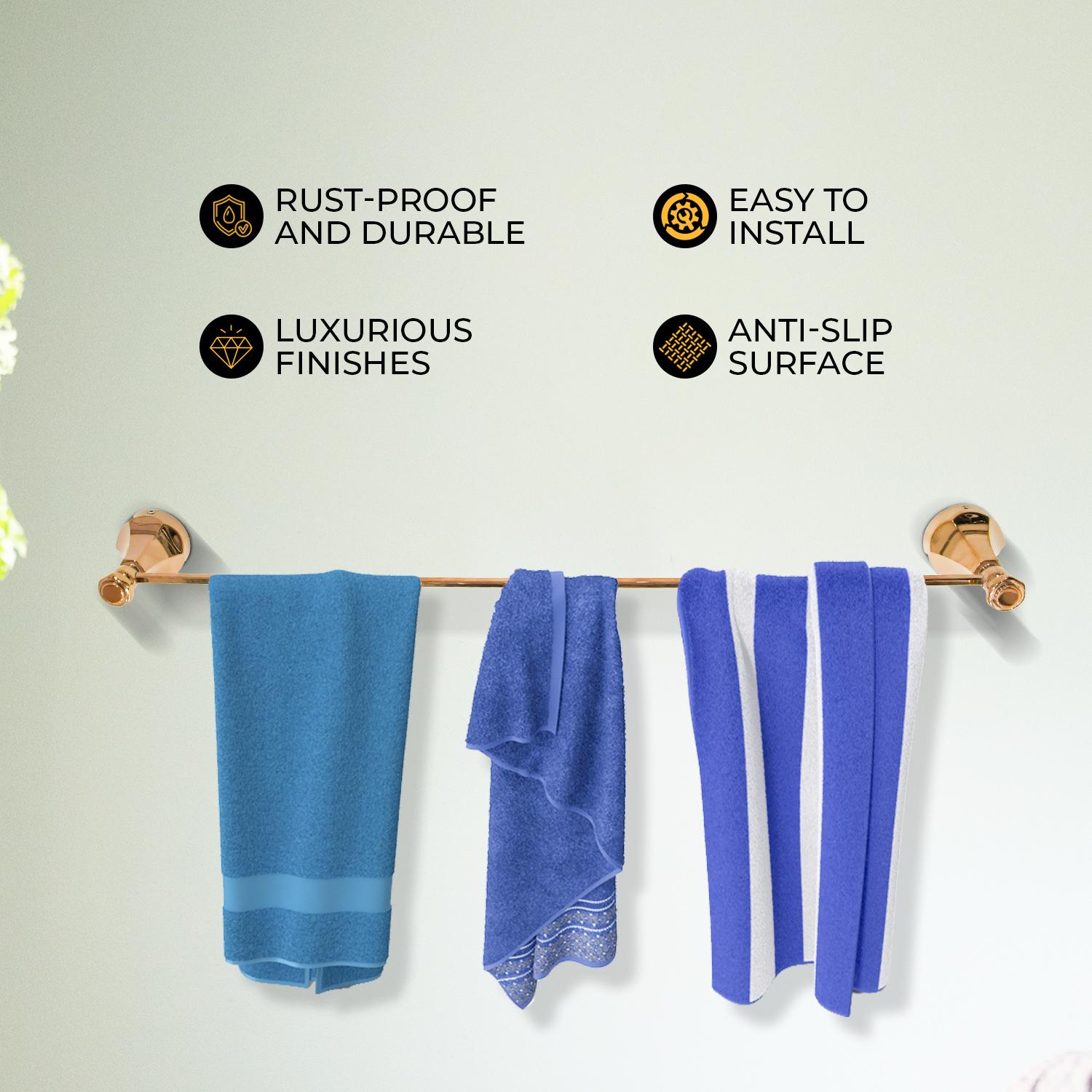 D&B Bathware Single Bar Towel Rail 300 x 30 mm Dia Stainless Steel_3