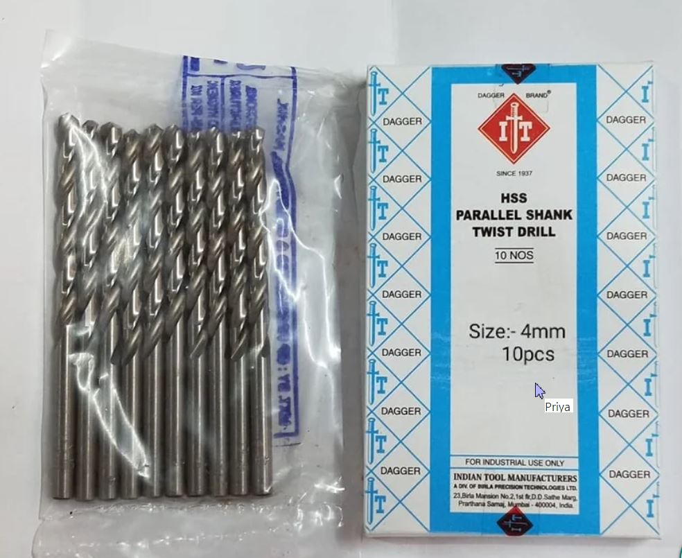 IT 4 mm Drill Bits Straight Shank D4 50 mm_1