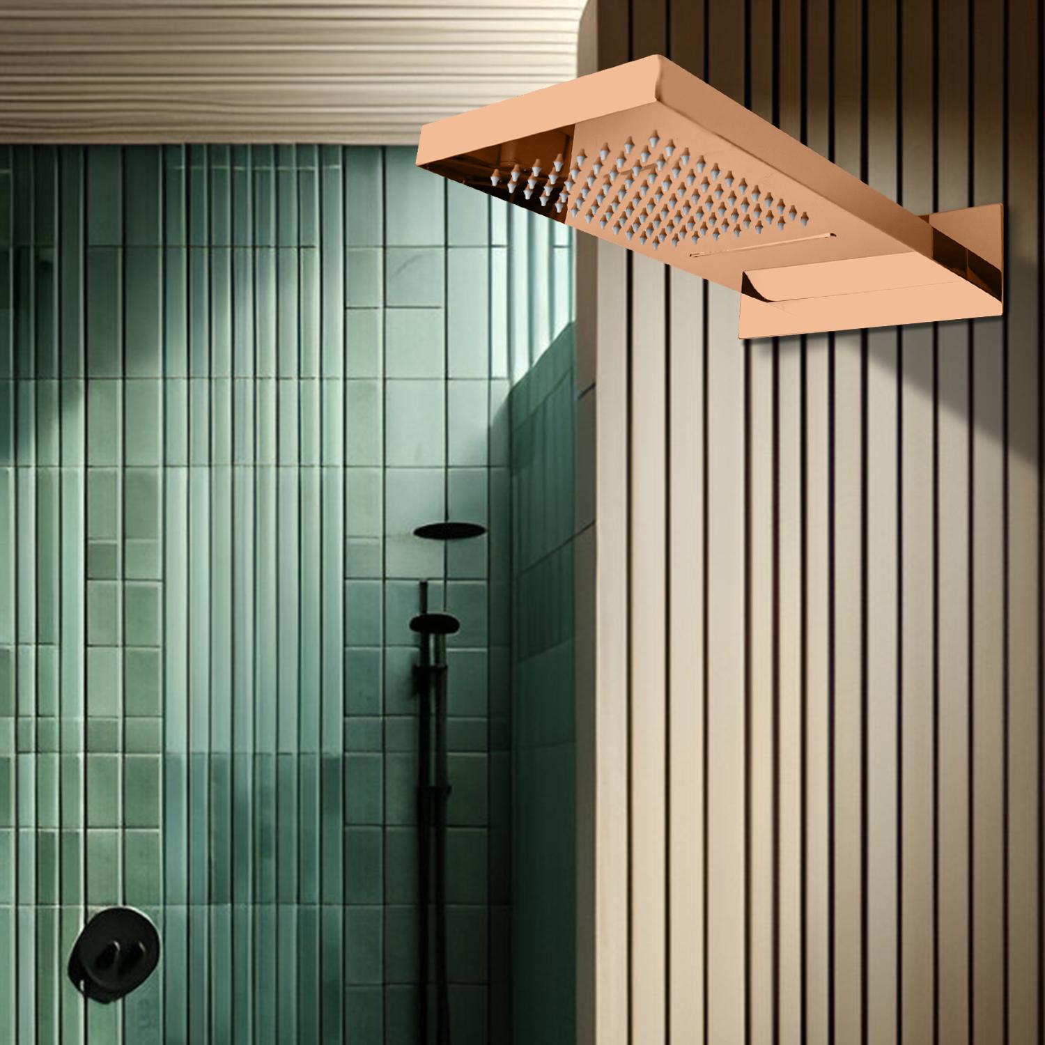 D&B Bathware DB-CLSWR8889-2F(CAROLINE RG) Overhead Single Flow Shower 500 x 200 mm Brass_2