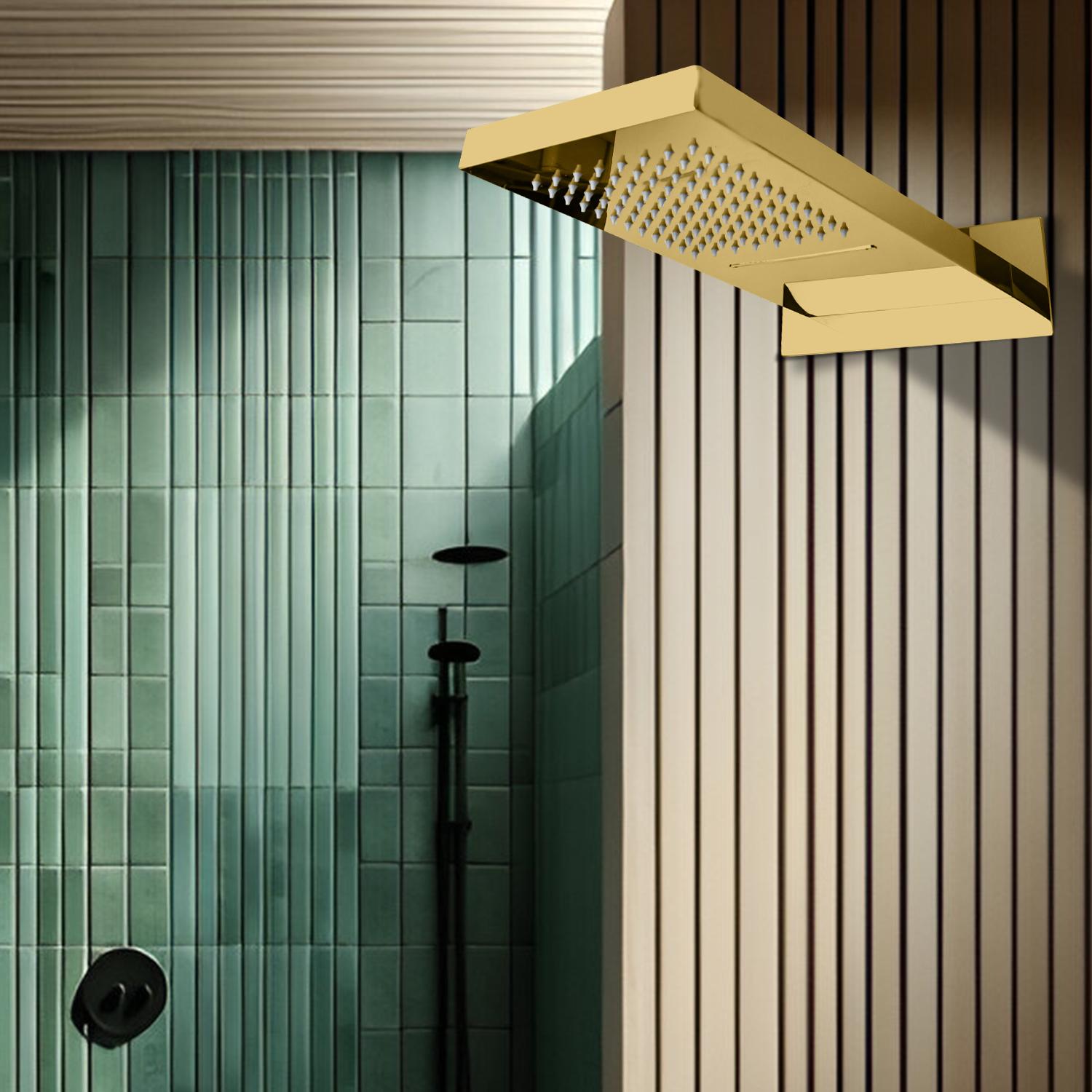 D&B Bathware DB-CLSWR8889-2F(CAROLINE G ) Overhead Single Flow Shower 500 x 200 mm Brass_2