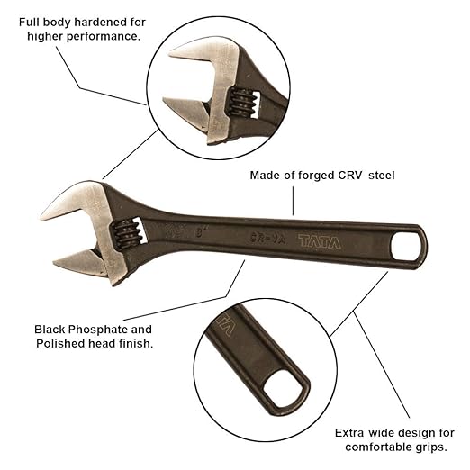 TATA AGRICO 21.5 cm Hand Wrenches WRA001 CRV Steel 1 1/2 inch_3