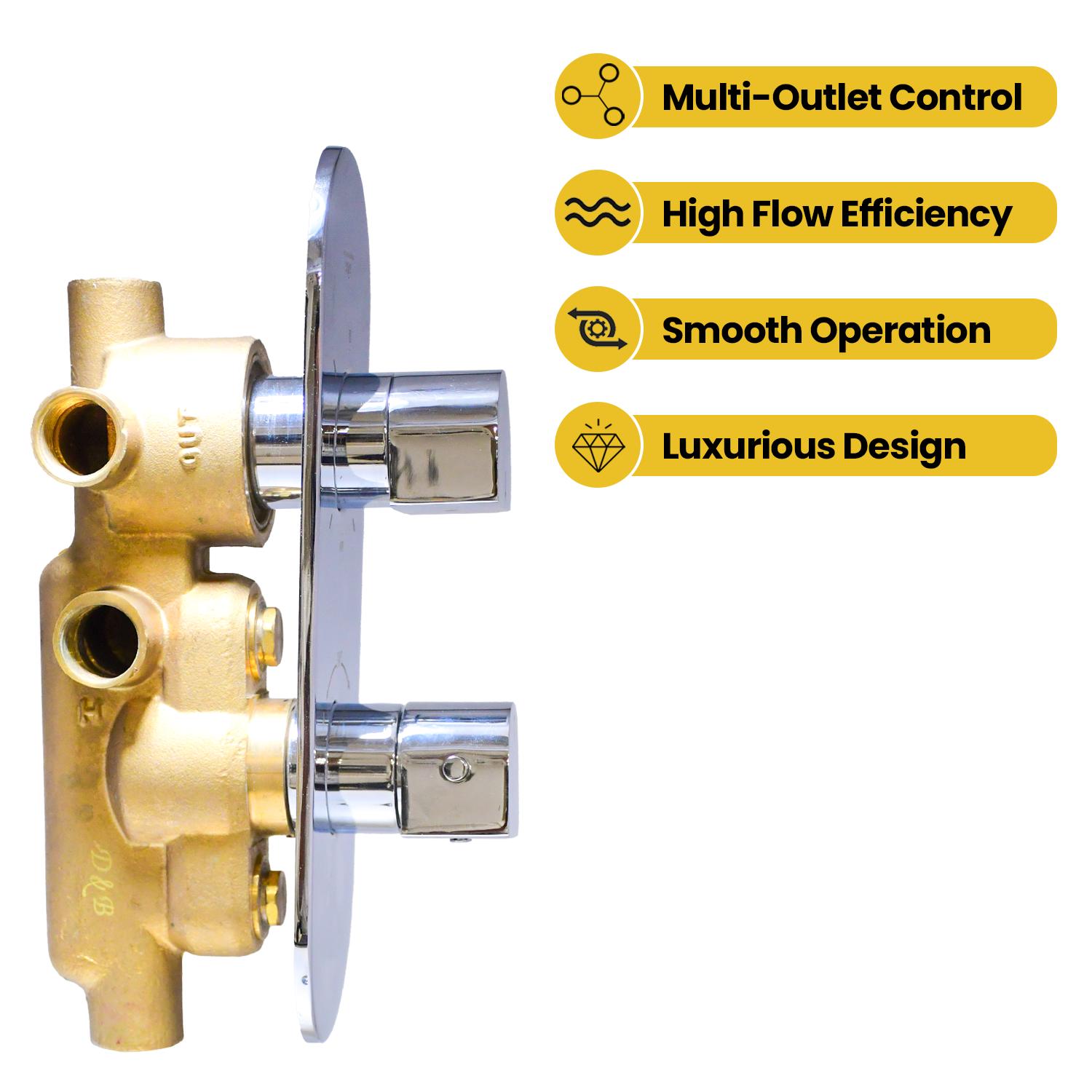 D&B Bathware Stainless Steel 4 Way Diverter Valves 12 mm_1
