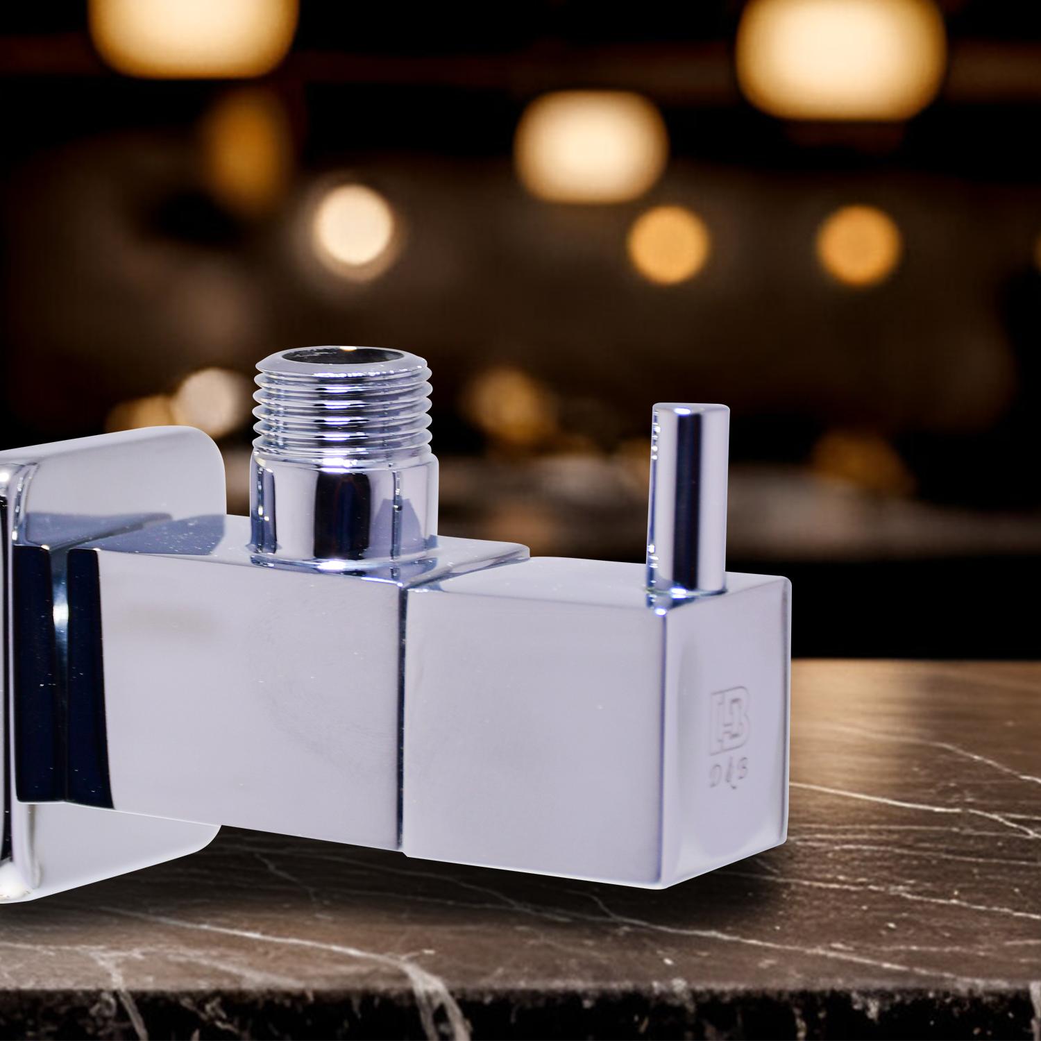 D&B Bathware Colour Coated Angle Valve Faucet Silver Chorme Allora_2