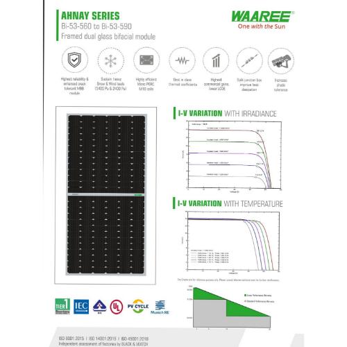 WAAREE BI-53-590 590 W Mono PERC Bifacial Solar Panel_1