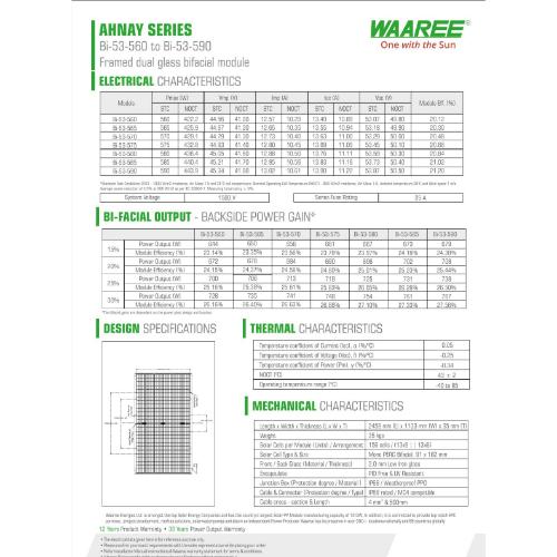 WAAREE BI-53-590-2 590 W Mono PERC Bifacial Solar Panel_2