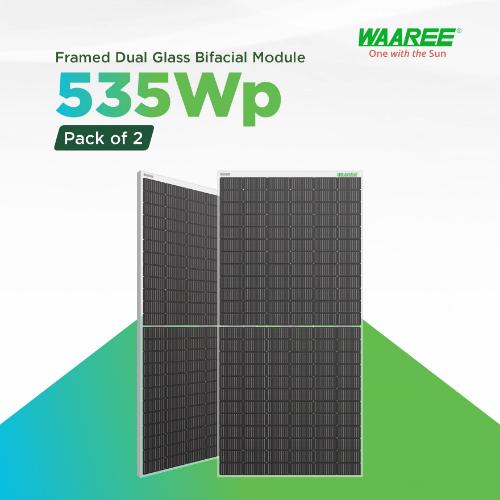 WAAREE Bi-55-535-2 535 W Mono PERC Bifacial Solar Panel_1