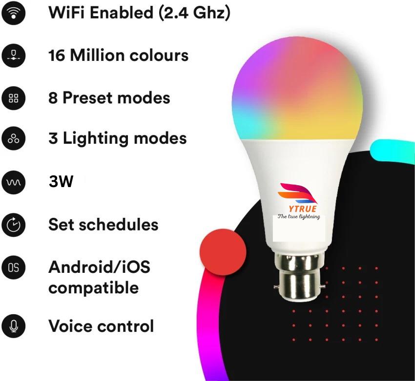 Ytrue 3 W RGB B22 1 piece 15000 h LED Bulbs_1