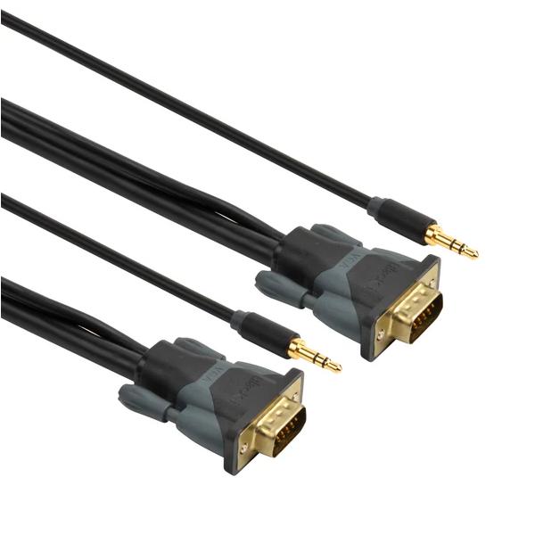 Black-i Male with Audio VGA Cable 10 m Black_1