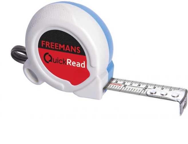 FREEMANS 25 mm ABS Measuring Tapes Quickread 3 m Blue and White_0