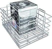 Shree Khodal Stainless Steel Rectangular Grain Basket Kitchen Storage Organiser 15 x 22 x 12 inch_0