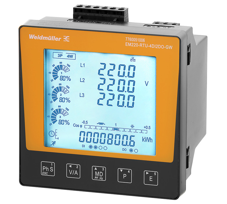 Weidmuller 7760051006 5 A Three Phase Energy Meters_0
