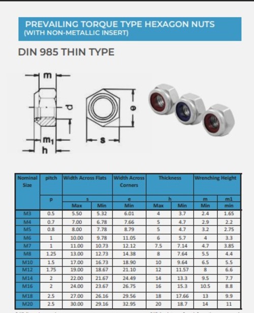 EVA 8 mm Nylock Nut SS 202 DIN 985 Polished_1