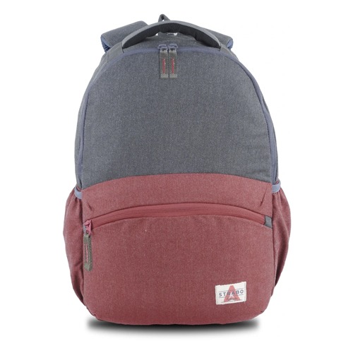 Strabo Office Bags Cooper Laptop Backpack Polyester Maroon and Grey_1