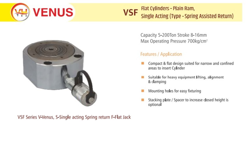 Venus 10 t Alloy Steel Hydraulic Jack 12 mm VSF 10-12 Button_1