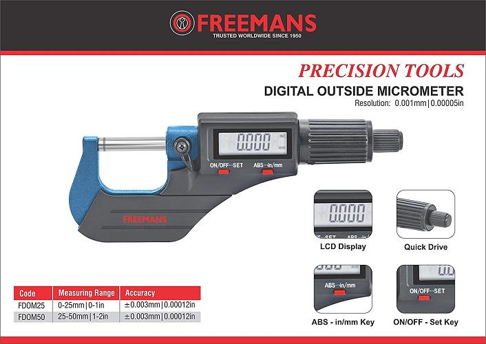 FREEMANS Micrometer FDOM25 Outside_1