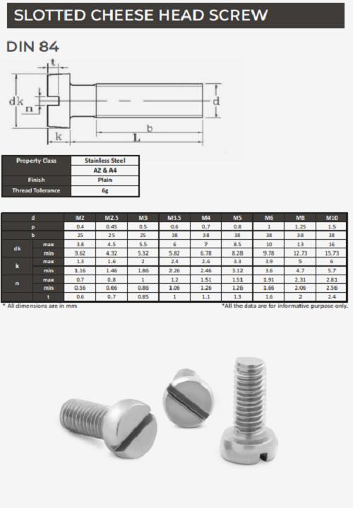 EVA Slotted Pan Head Screw DIN 84_1